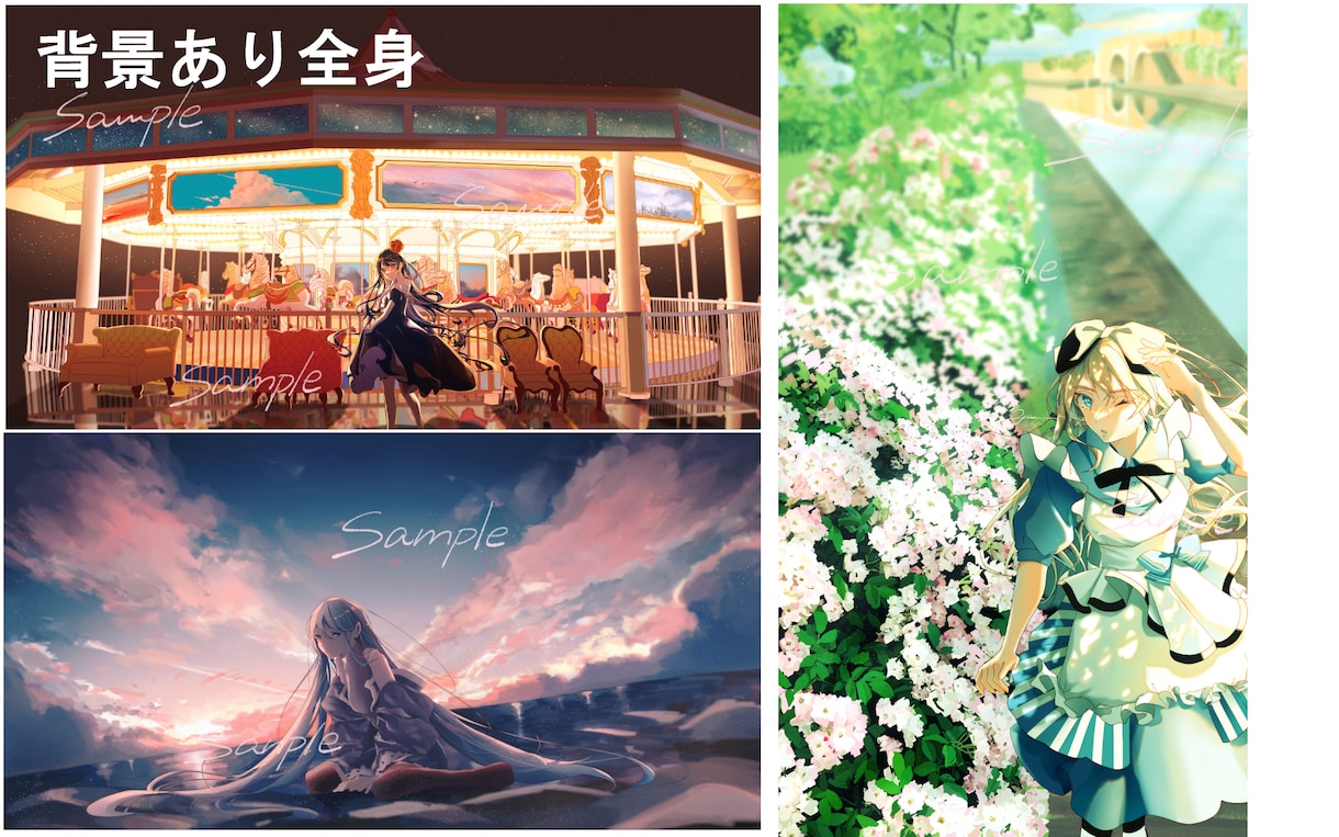 歌ってみたMVイラストや一枚絵、立ち絵を描きます 繊細かつ魅力的な表情が得意です！ イメージ4