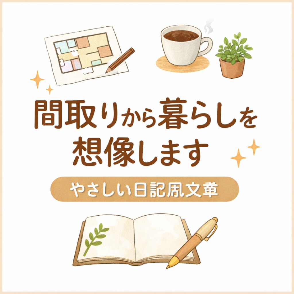 間取りから暮らしを想像する文章を書きます 住んだ気分になれるやさしい文章をお届けします イメージ1