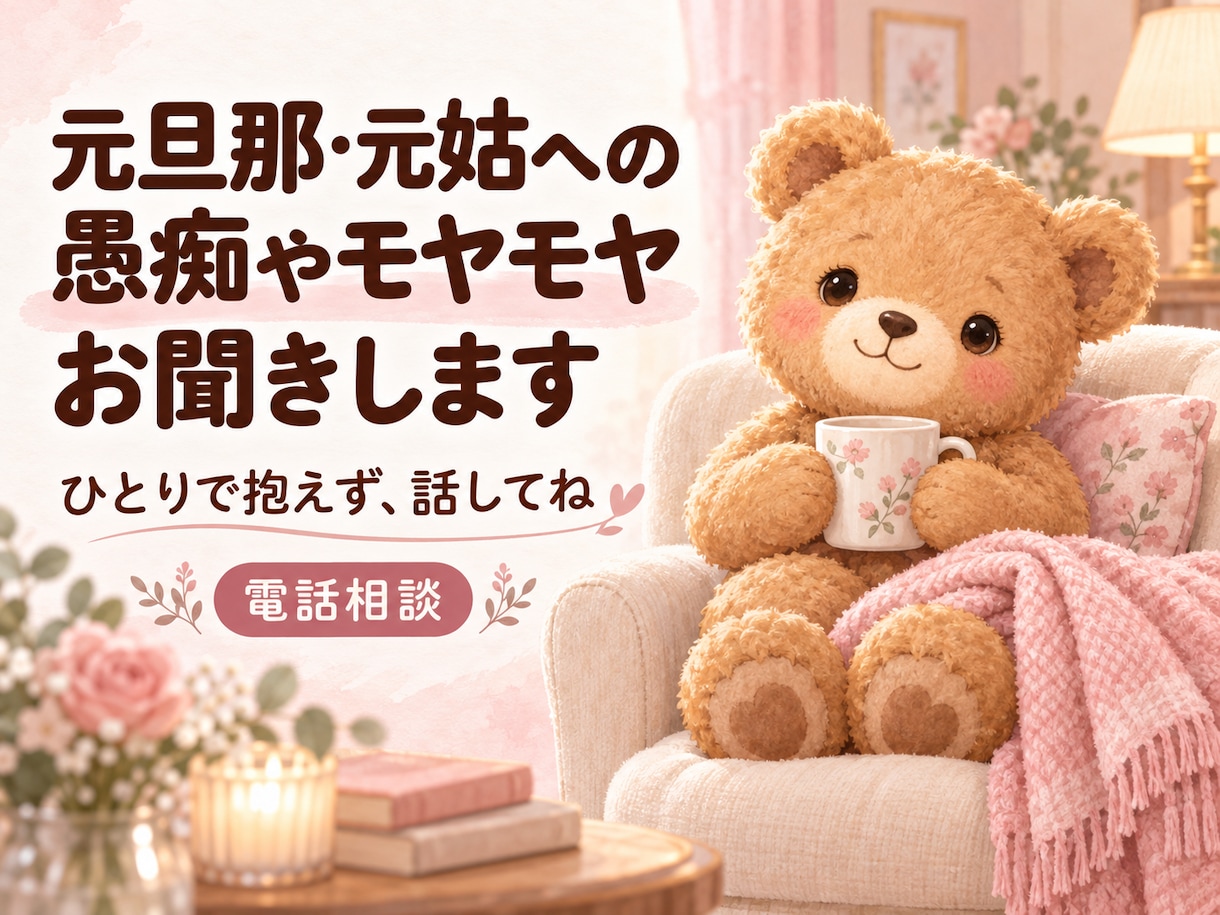元旦那・元姑への愚痴やモヤモヤをお聞きします 離婚後も続く関わり、昔の言葉…ひとりで抱えず話してね イメージ1