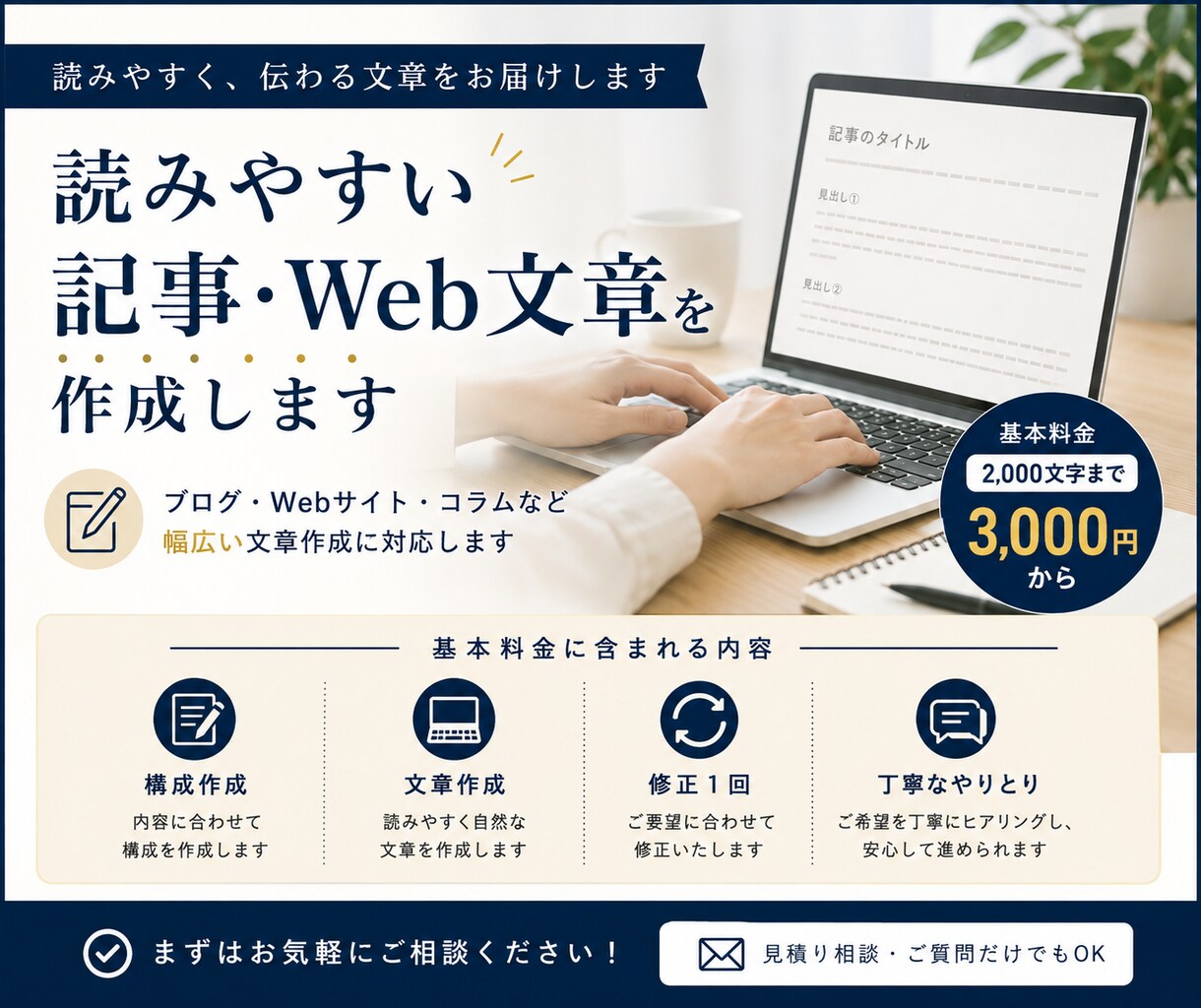 読みやすい記事・Web文章を作成します 伝えたい内容を自然で読みやすい文章に仕上げます イメージ1