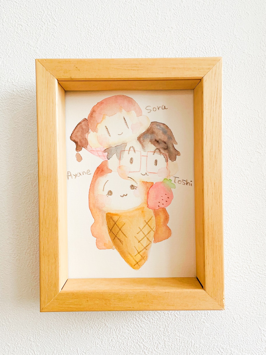 スイーツ似顔絵を作っています 家族でもりもりスイーツ！水彩の優しい色で甘く美味しくなぁれ イメージ2