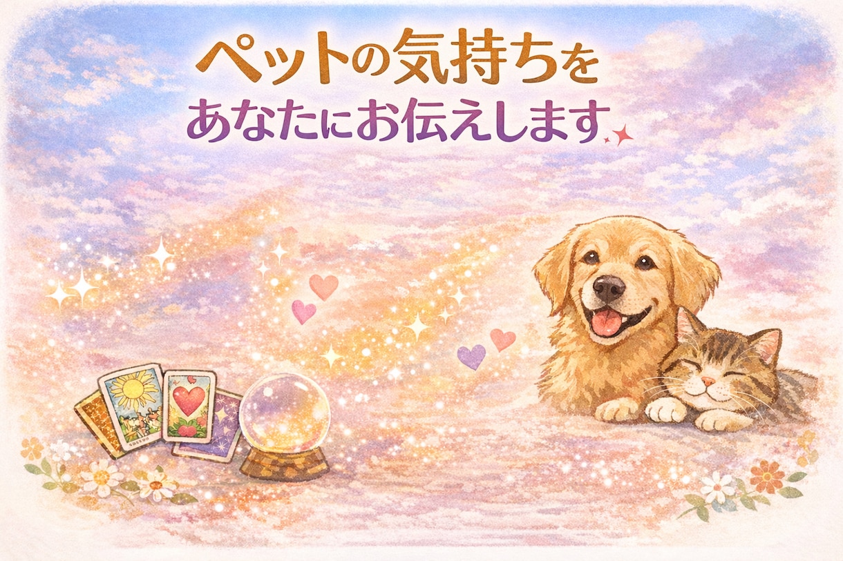 ペットの気持ちを霊視×タロットで読み解きます 大切な家族だからこそ知りたい、その子の本当の気持ち。 イメージ1