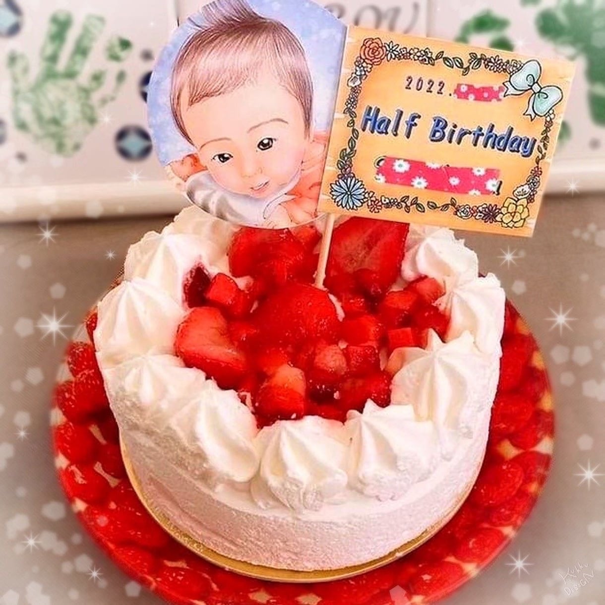 誕生日ケーキに飾れるオーダー似顔絵を制作します ケーキに飾ってサプライズ、その後記念にずっと残せる似顔絵です イメージ10