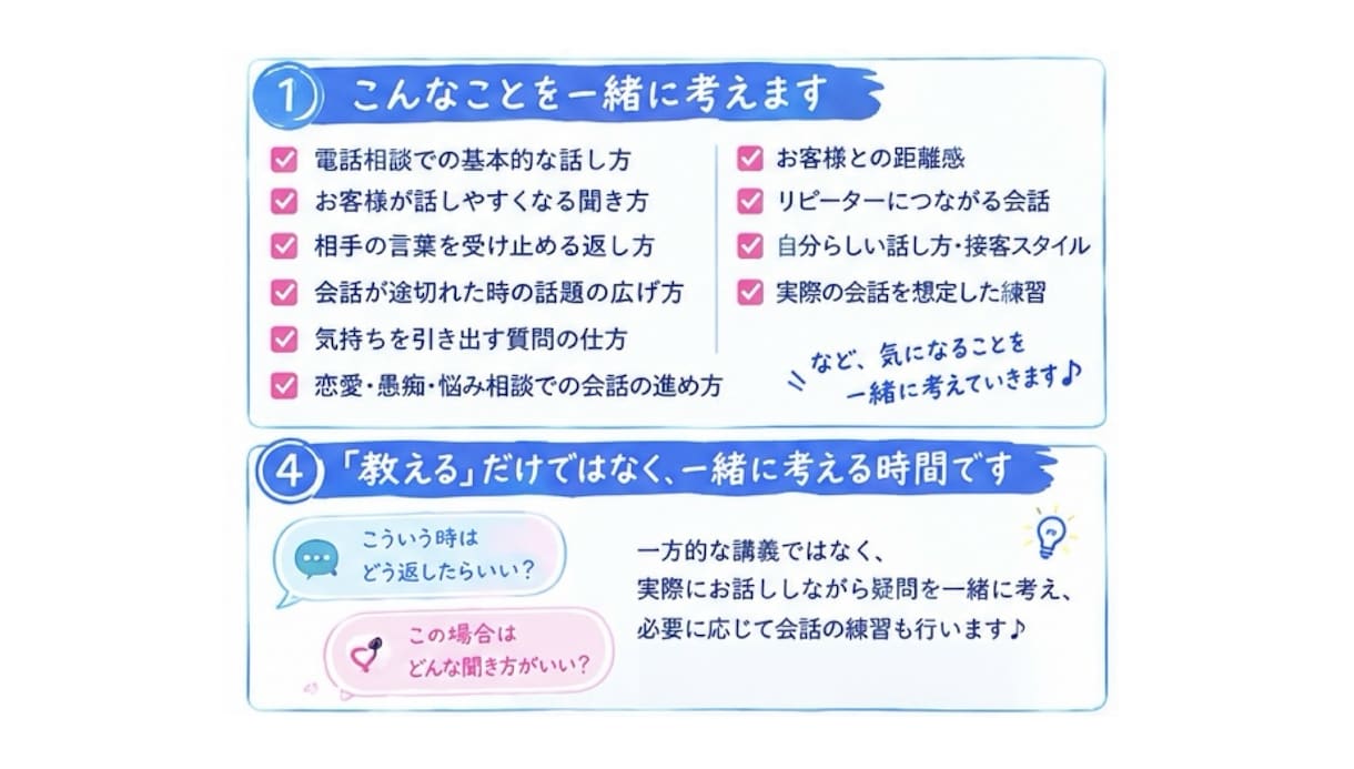 電話相談に活かせる話し方・会話を一緒に練習します 【リピーター様限定☘️完全招待制 特別枠】 イメージ2