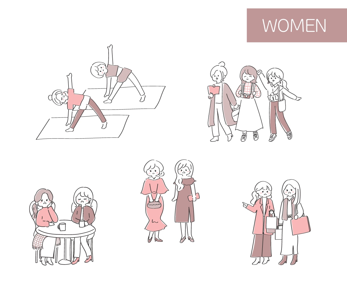 抜け感でおしゃれに！ゆるかわ線画イラスト描きます 女性やお子様向けサービスにぴったり◎シンプルでやさしい絵柄 イメージ3