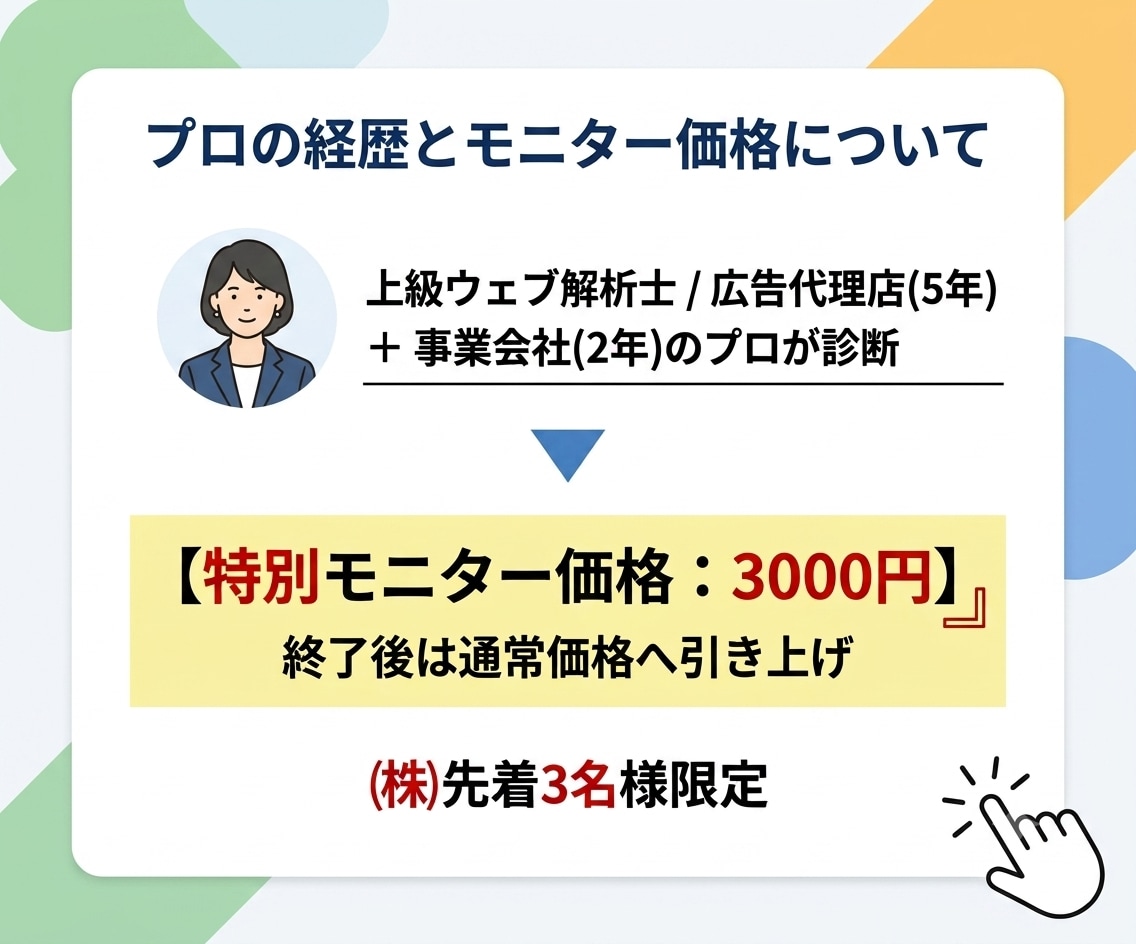 特別価格｜プロがLP・バナーの改善点を解説します 時間がない方でもサクッと本質的な課題と次のアクションが分かる イメージ2