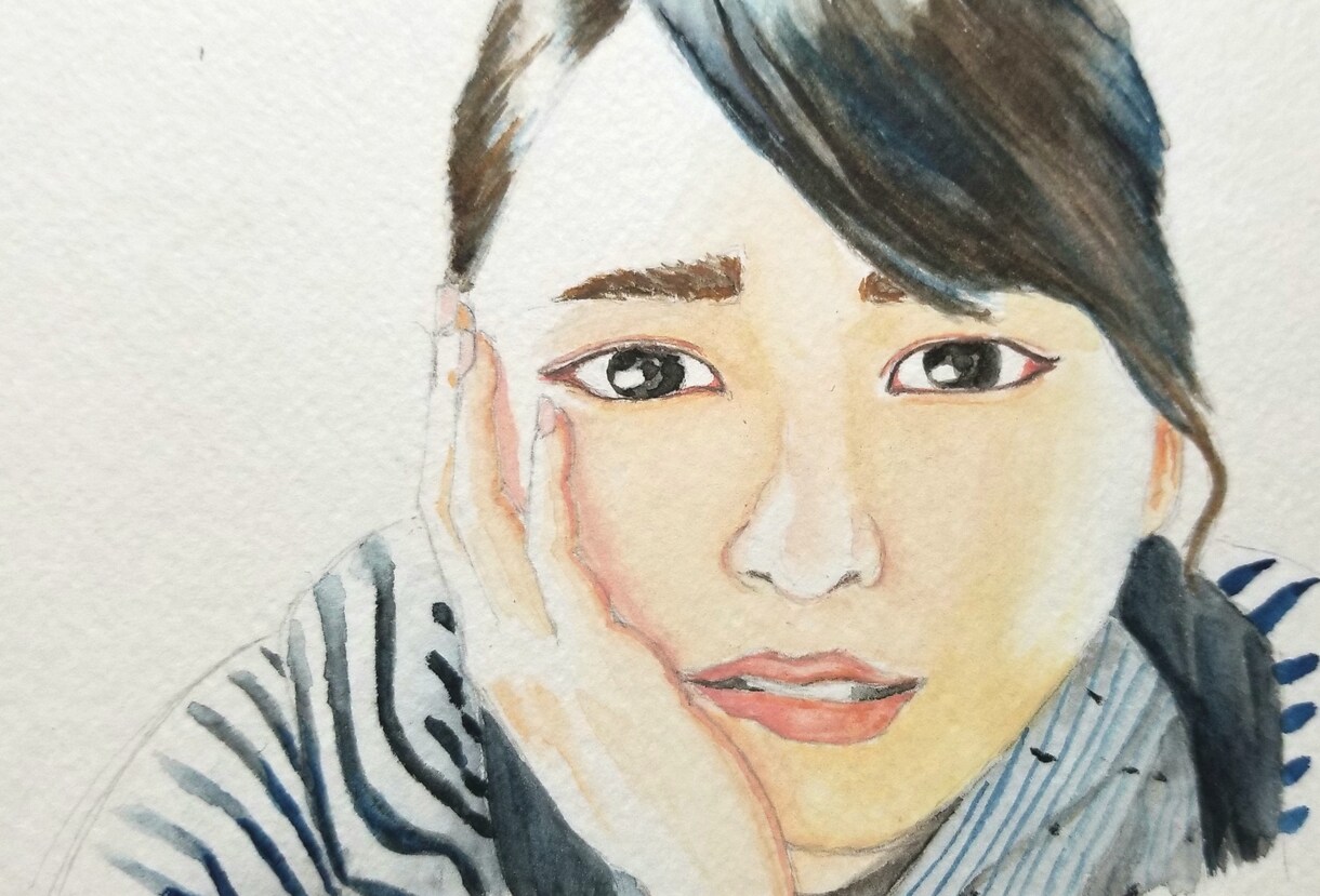 水彩画で似顔絵を描きます 少しリアルでオシャレなアナログ絵を提供します イメージ3