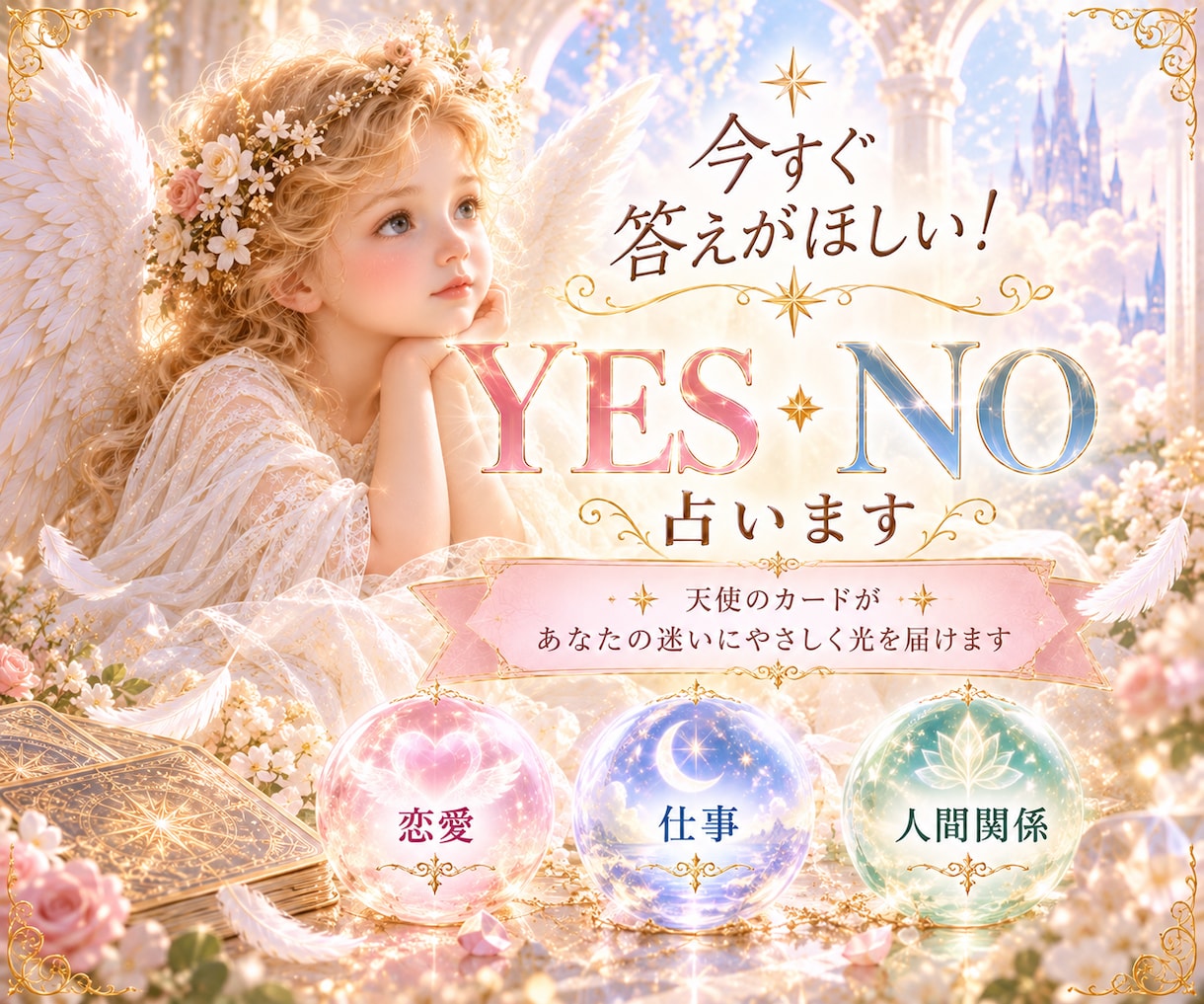 今すぐ答えがほしい！YES・NOをズバリ占います 恋愛・仕事・人間関係♡迷っている1つの質問にお答えします⚖️ イメージ1
