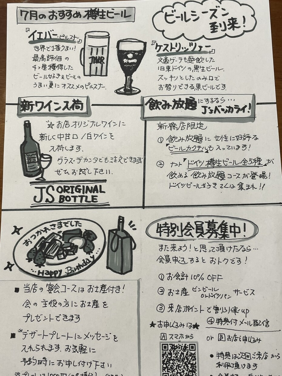 A4 手書きメニュー、チラシ、POP製作します 有名ドイツ料理屋にて20年間手描きのメニュー看板担当(^^) イメージ9