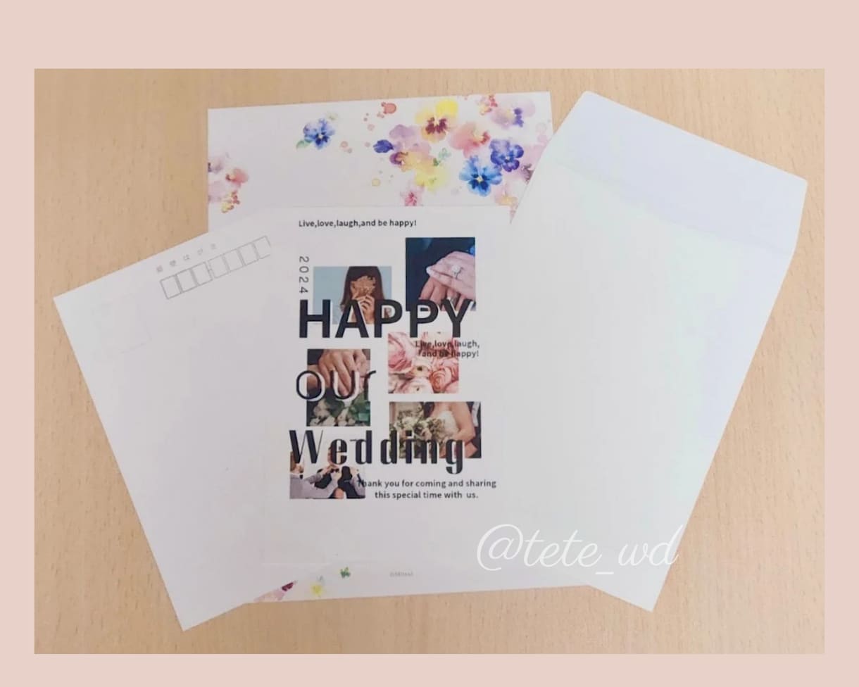 エモくておしゃれな結婚式のお手紙を作成します 結婚のご報告を、お気に入りのお写真で。コラージュ・レター イメージ2