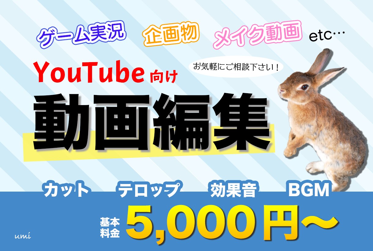 YouTubeの動画編集承ります イメージやジャンルに合わせて素早くご対応いたします！ イメージ1