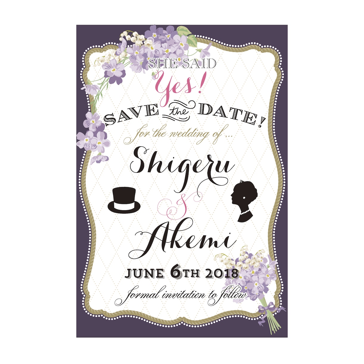 結婚式のお知らせをオシャレに♪作ります カスタムデザインで色も選べるSave the date♡ イメージ2