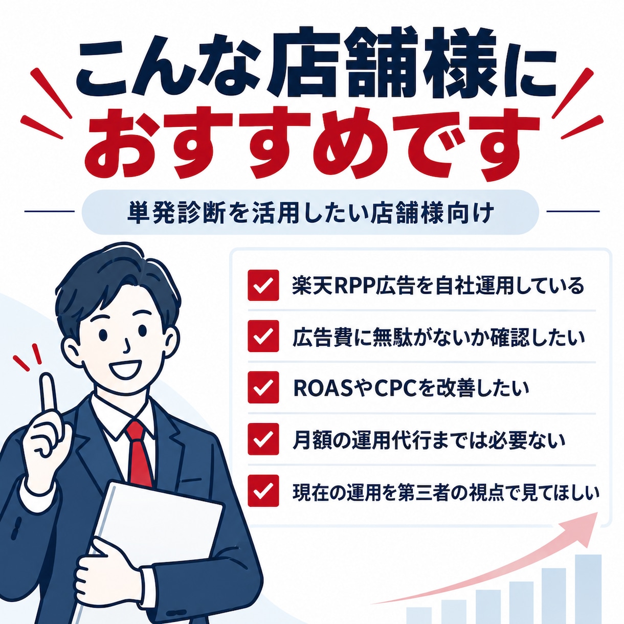 楽天RPP広告をデータから診断します 全商品を分析しCPC・KW・除外候補と改善策を提示 イメージ5