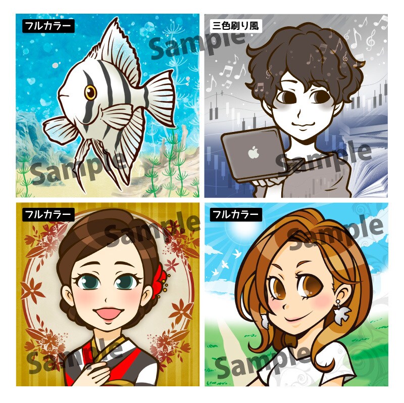 おしゃれでポップなアイコン&イラスト制作します ひと味違ったオリジナルアイコンつくりませんか? イメージ3