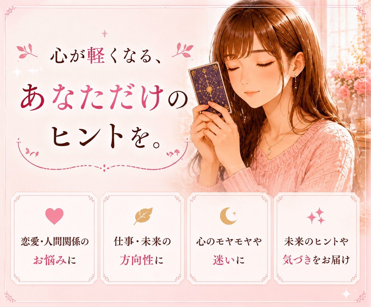 気になること占います。全力であなたを応援します 悩んで前に進めないあなた。まずは気軽に占ってみませんか？ イメージ4