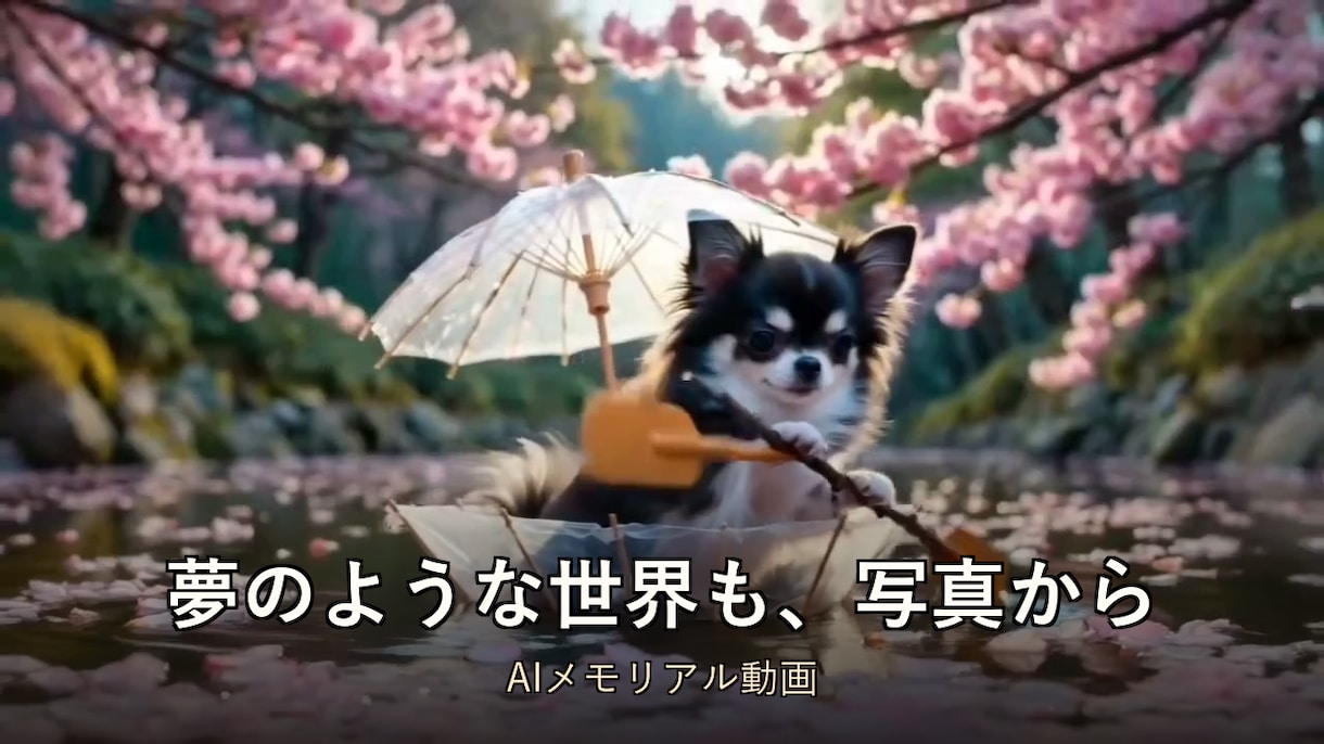 愛犬愛猫の写真を動く想い出ムービーにします あの子がもう一度動き出す。追悼にも、記念日の贈り物にも。 イメージ2