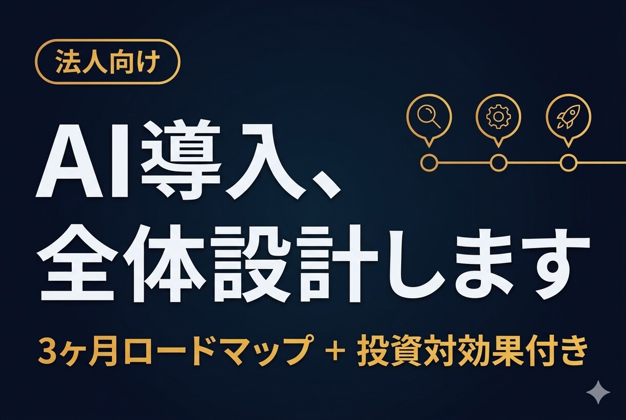 中小企業のAI導入ロードマップを作ります 経営層向け｜何にいくら投資すべきか優先順位を提案書で納品 イメージ1