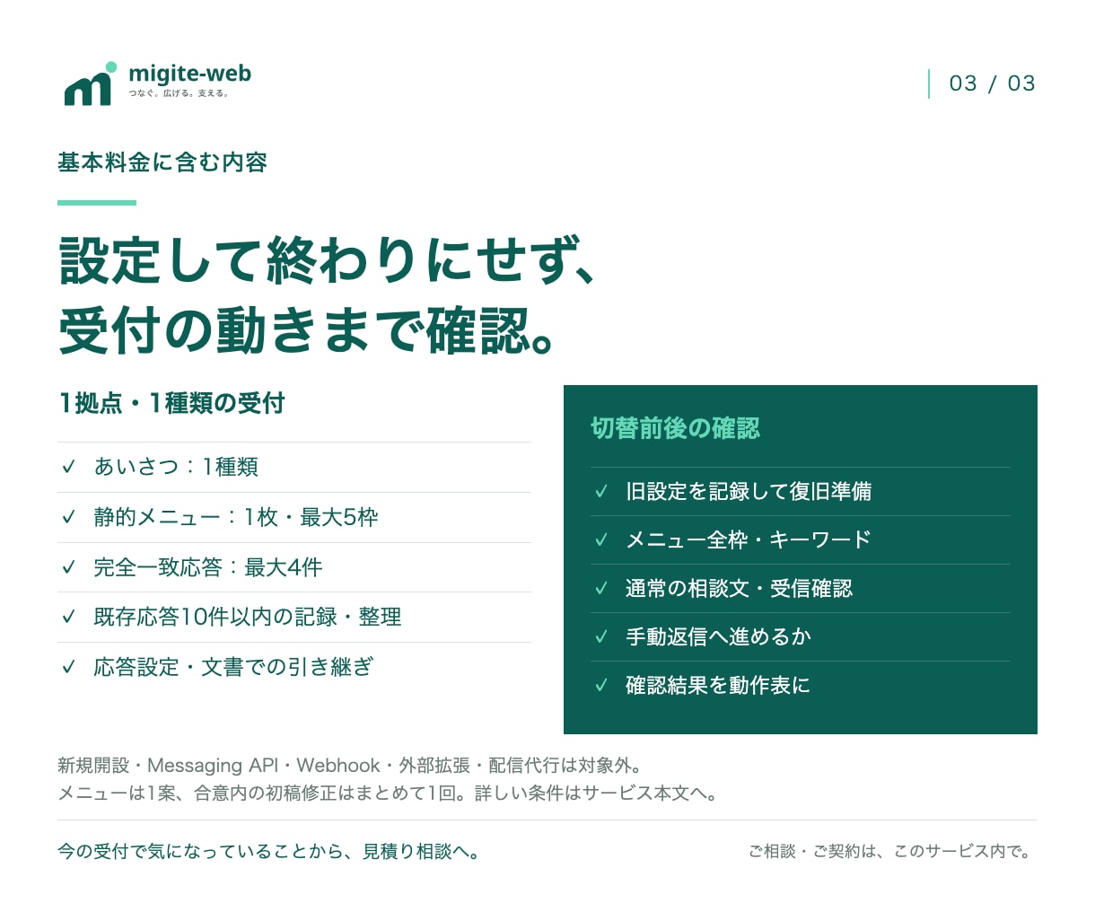 LINE公式の相談受付と自動応答を整えます 友だち追加後の案内から、自由入力・手動返信へ イメージ3