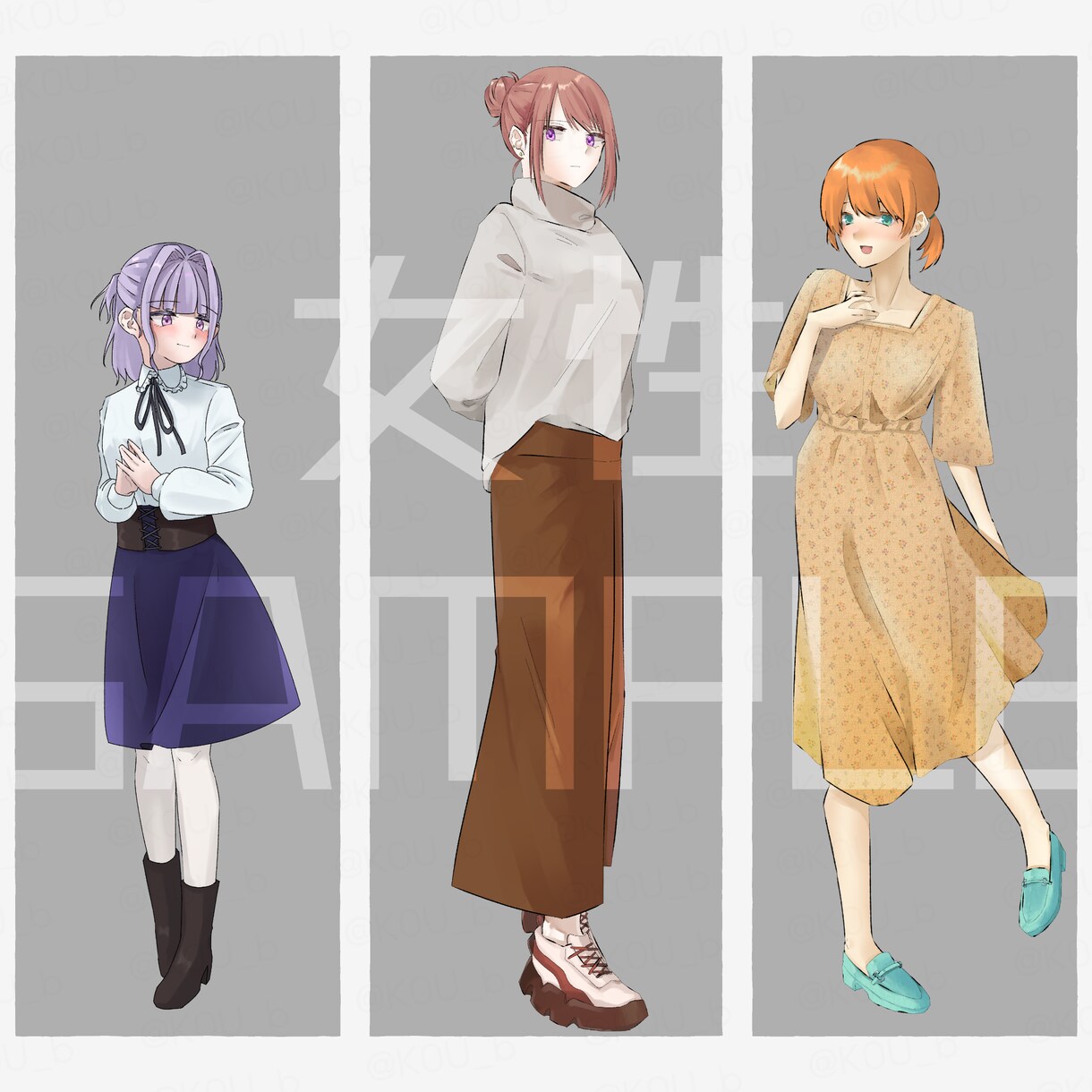 TRPG立ち絵お描きします 特徴的な絵柄+まばたきGIFで、一味違う立ち絵を！ イメージ3