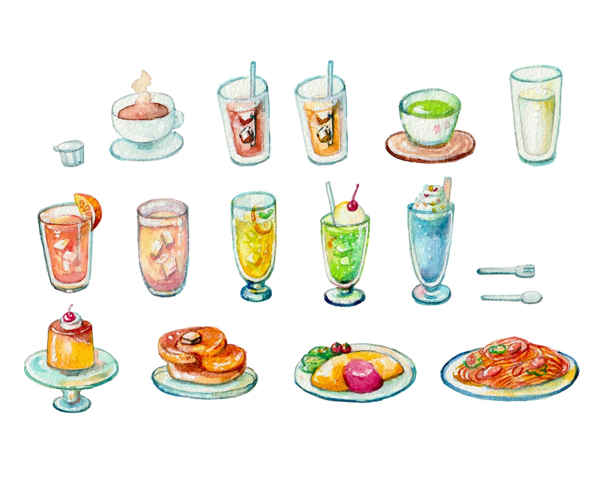 シンプルかわいい水彩イラスト描きます メニュー、ポップ、パッケージや挿絵など イメージ3