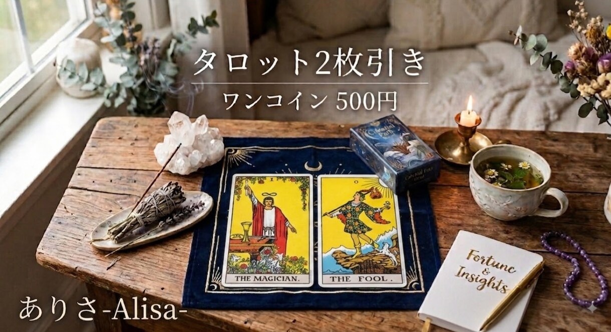 今のあなたに必要なメッセージをお届けします ​ワンコイン✦︎カード2枚でメッセージをお届けします✦︎ イメージ1