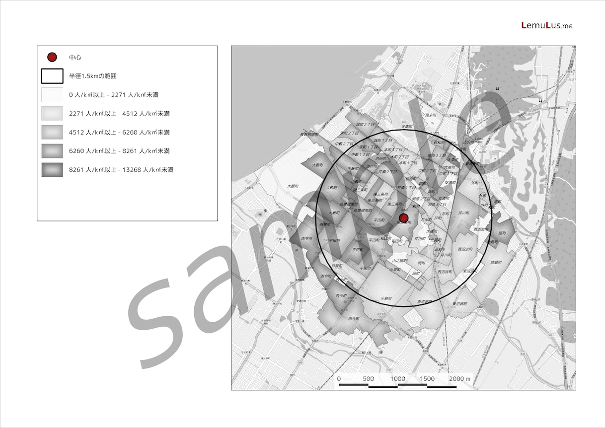 地域情報の見える化。人口密度地図作成します 効率的な集客方法を探している個人事業主などにおすすめです。 イメージ1