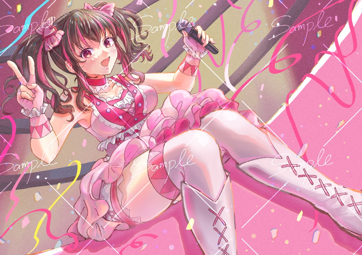 華やかで目を引く一枚絵✨ご要望に応じて描きます あったか&爽やかなテイストが得意♪細かくオーダーできます！ イメージ10