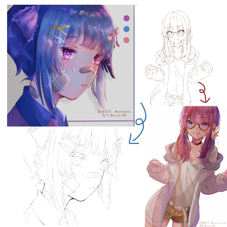 貴方の描いた素敵な線画に心を込めて色を塗ります アナログでも大丈夫です！！色塗り(着色)が苦手な方はぜひ！ イメージ9