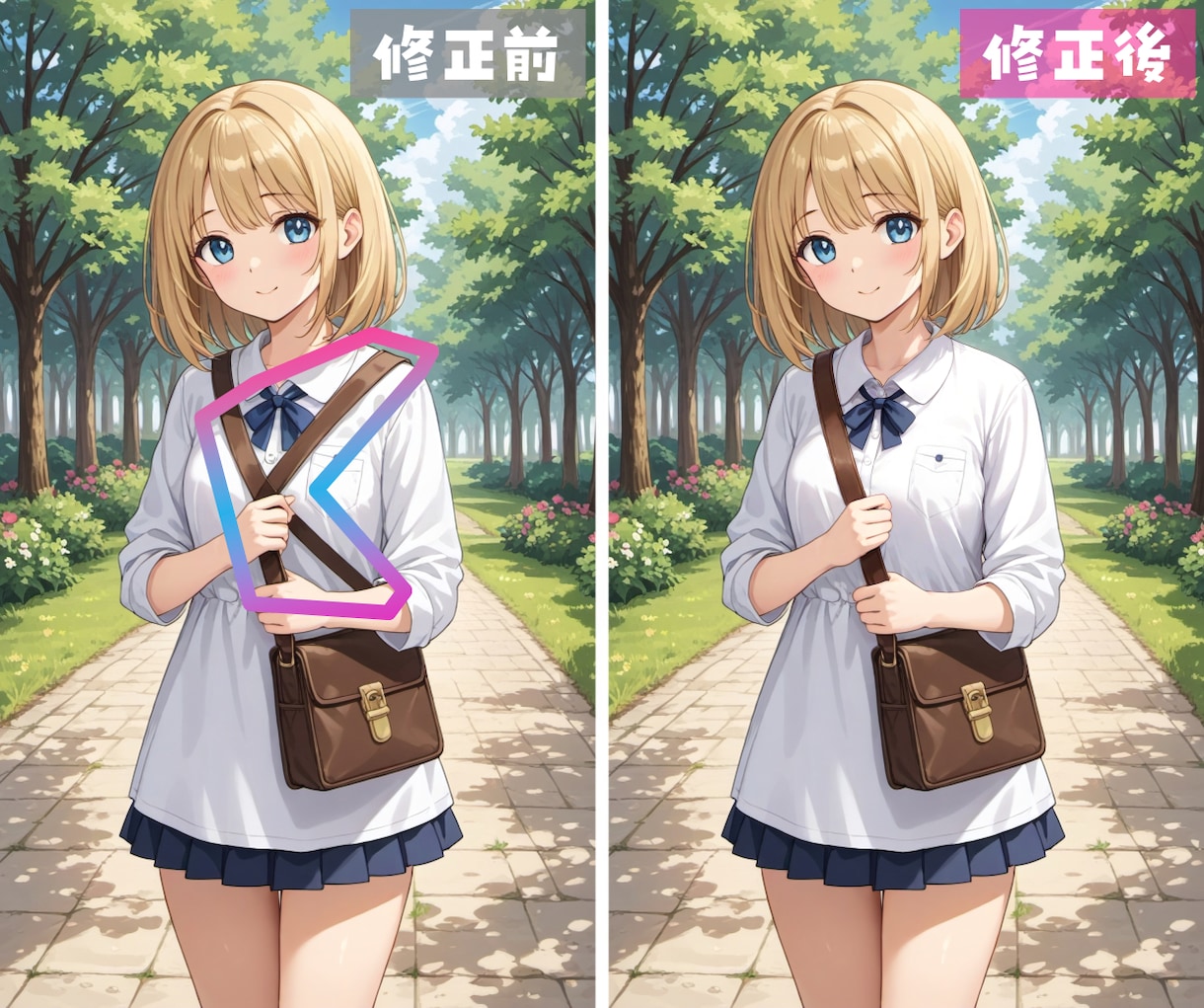 生成AIイラストのレタッチ・加筆修正します AIイラストの目や手の修正でブラッシュアップ！ イメージ5