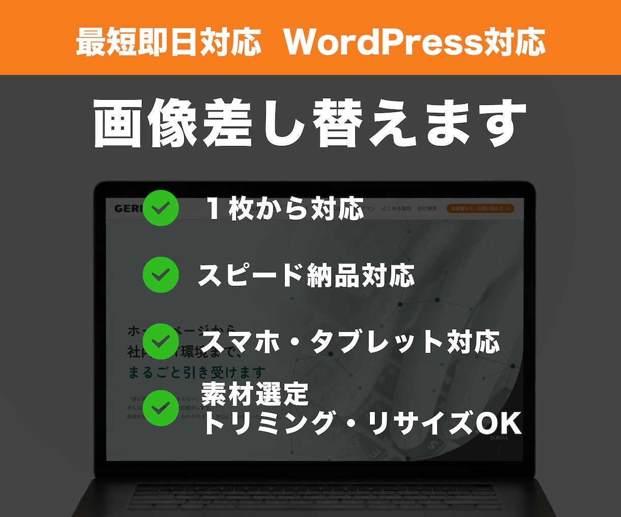 既存Webサイトの画像を修正・リサイズします 1枚から対応！サイズ調整・トリミング込みで画像差し替え イメージ1