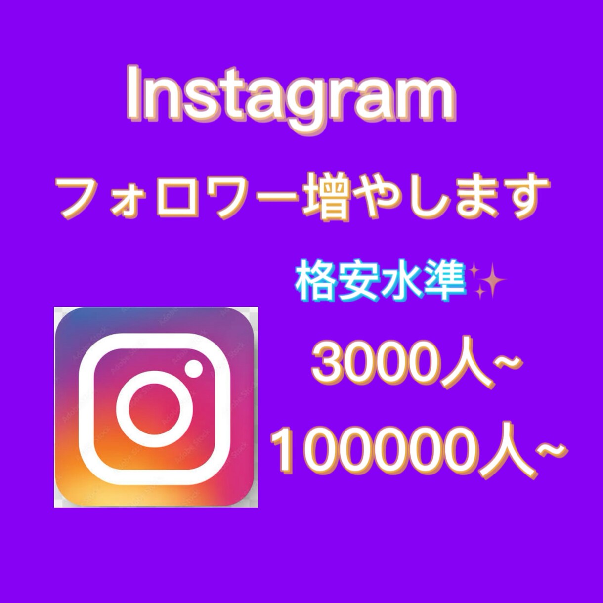 インスタフォロワーを格安水準で増やします [格安水準✨]インスタのフォロワー3000人～増やします イメージ1