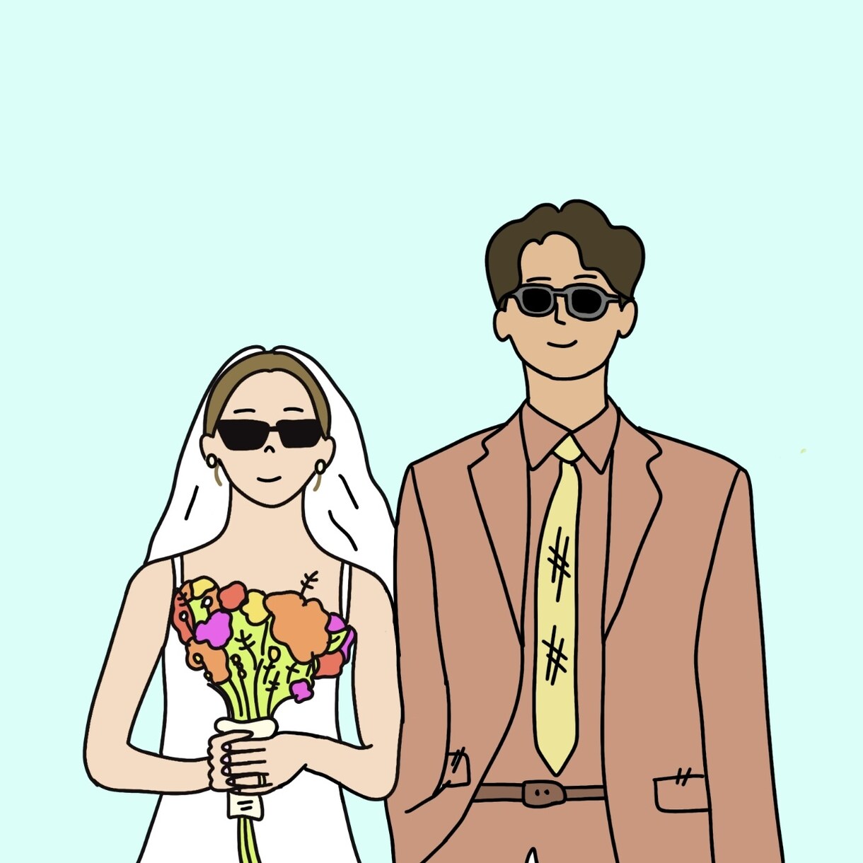 シンプルでポップな雰囲気似顔絵をお描きします 色味を使った、ポップなイラストを描くのが好きです♪ イメージ1