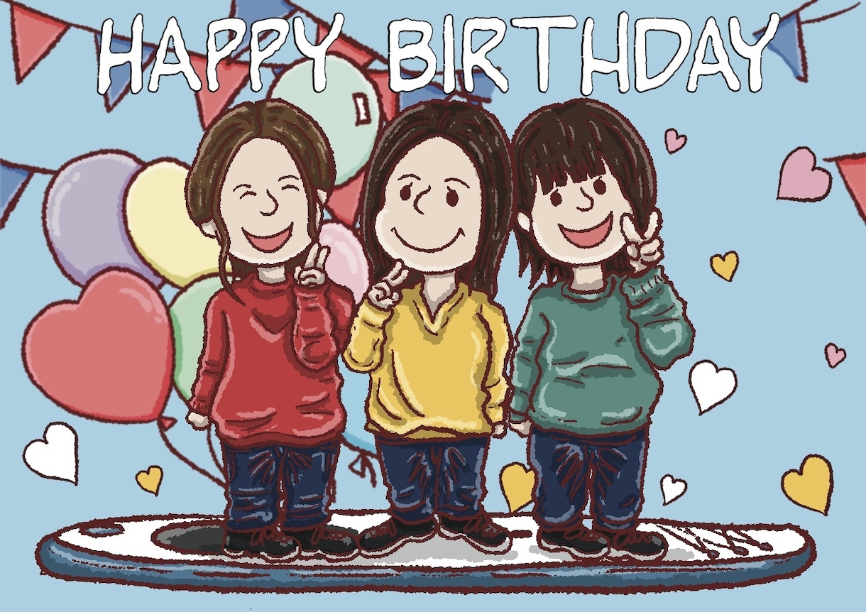 スヌーピー風の似顔絵イラスト描きます ウェディング 記念日 還暦 誕生日にぴったりの可愛いイラスト イメージ8