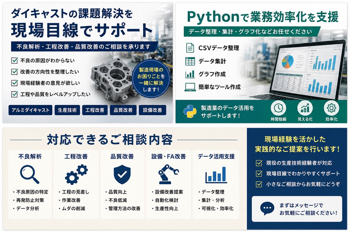 相談歓迎、製造業の技術相談承ります 製造業×Pythonで効率化支援 イメージ2
