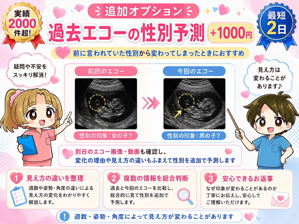 産婦人科医がエコーの性別予測と見え方を解説します 性別予測が可能か不安な方はお見積もりから無料で確認可 イメージ7