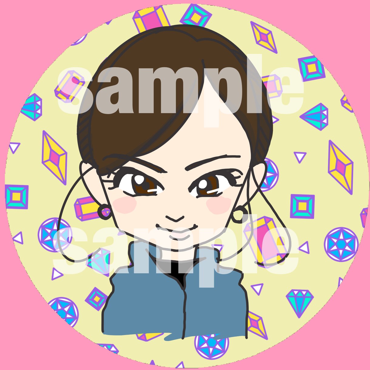 かわいいマンガタッチの似顔絵アイコンかきます 似顔絵作家が描く！目を引くアイコン イメージ1