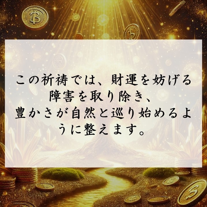 財運を解き放ち、真の金運体質へ導きます 滞る金運の流れを正し、豊かさを引き寄せる特別な施術を届けます イメージ5