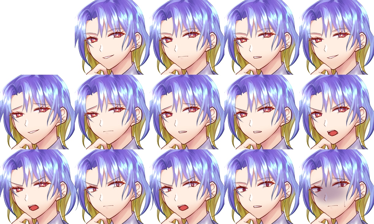 キャラクター立ち絵＋差分お描きします 表情豊かなキャラクターをお届けします！ イメージ4