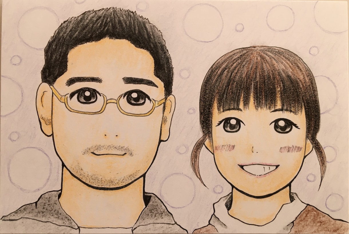 世界に１つだけ✨手描きの似顔絵を郵送〒します ハガキサイズ用紙なのでプレゼントや写真立てにいかがですか？ イメージ4