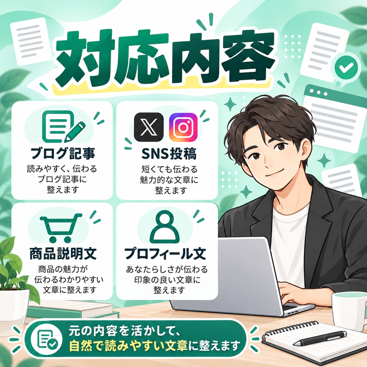 文章を自然で読みやすく整えます ブログ・SNS・商品説明文まで丁寧にリライト イメージ3