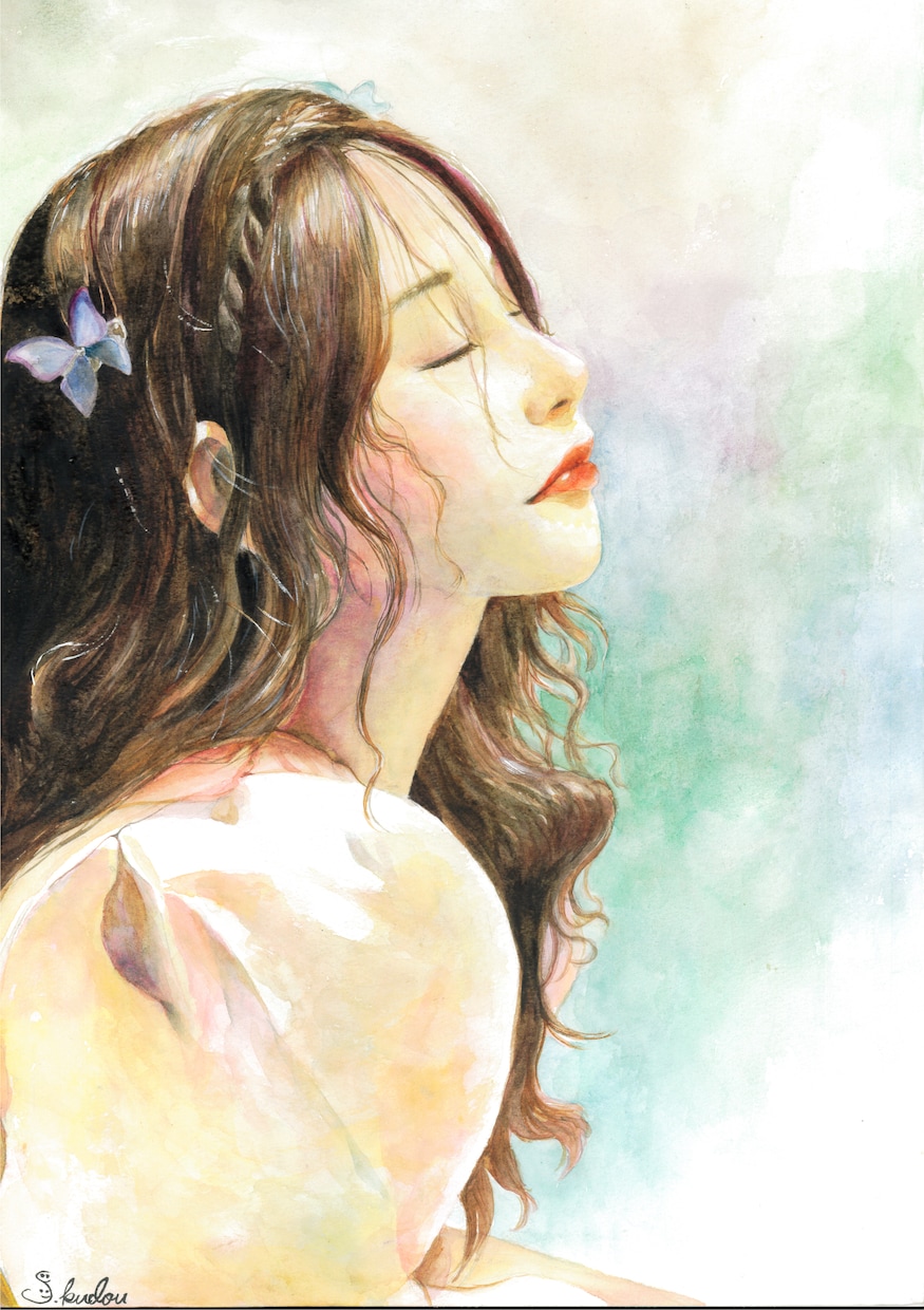 松本俊郎 「夜の自画像」油彩15号 - 絵画/タペストリ