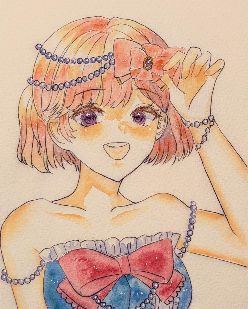 少女のイラストを描きます 透明水彩を使った作品を作ります イメージ2