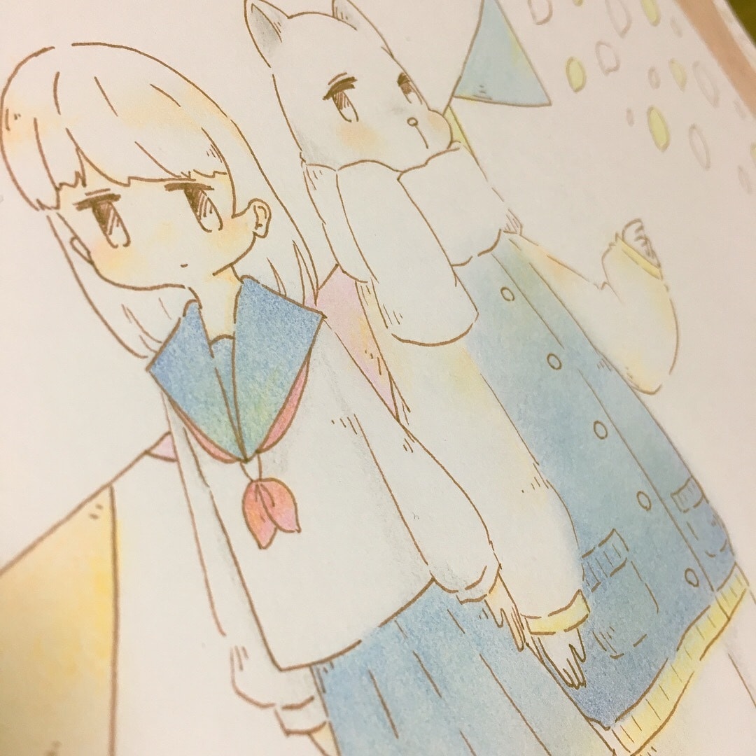 ゆるふわあったかのイラスト描きます ・色鉛筆で描いたゆるい女の子や動物が好きな方へ イメージ3