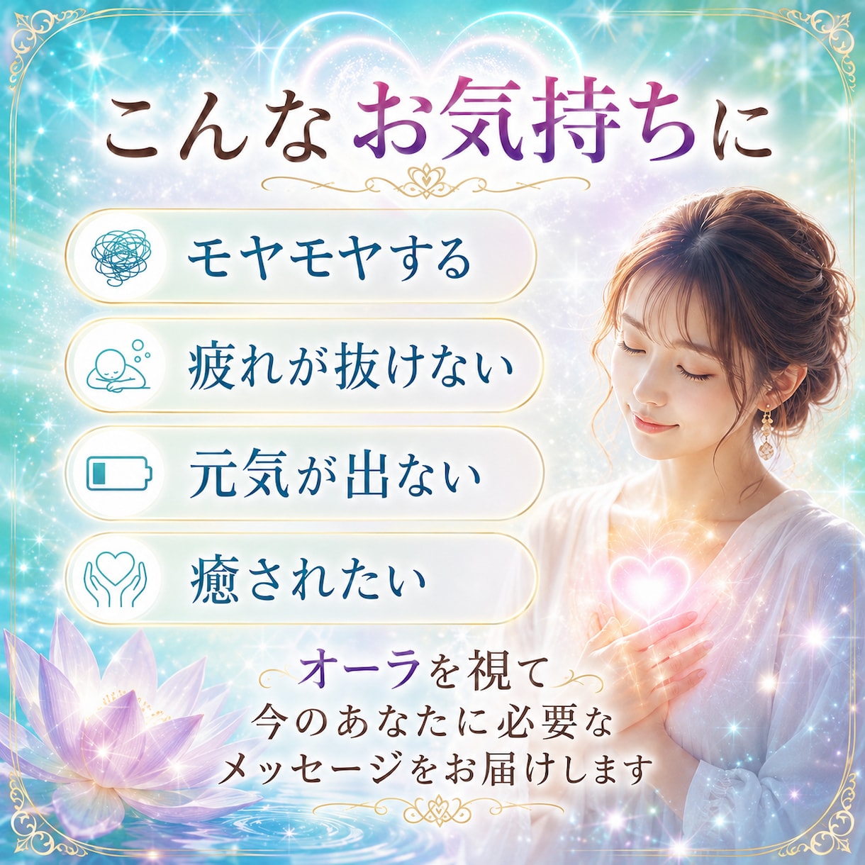 なぜか元気が出ない…心の疲れの原因を霊視します オーラの色だけで終わらない、心を立て直すための深層鑑定 イメージ2