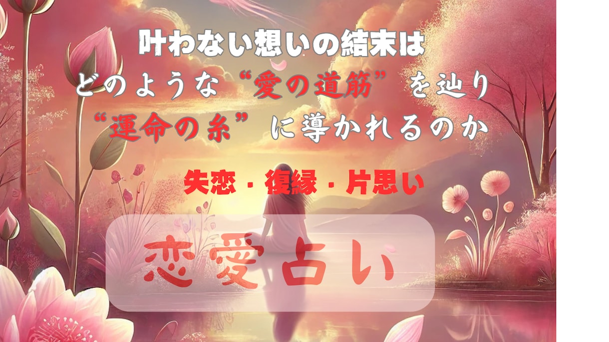 失恋から次の恋を成就させます 【失恋・復縁・片思い】あなたの恋愛歴を診断します。 イメージ1