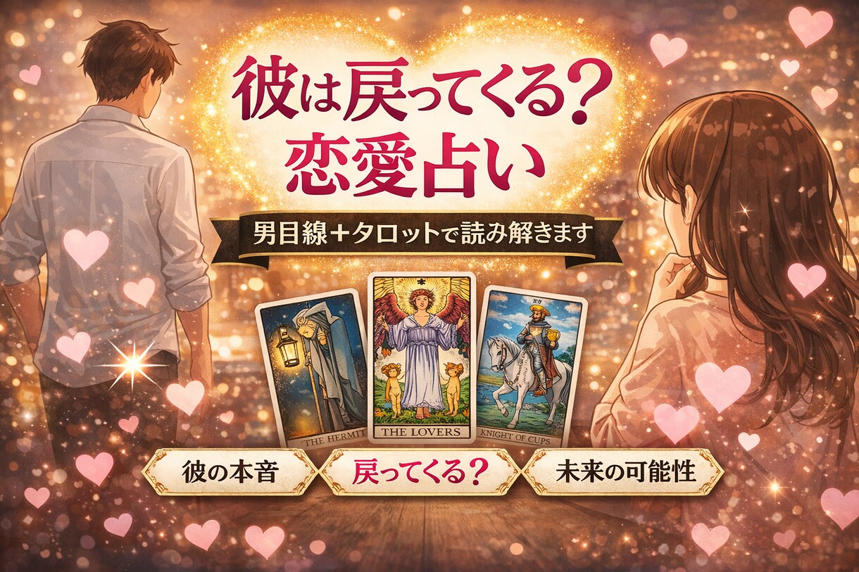 彼はまだ好き？彼の本音占います 彼の本当の気持ちを男目線とタロットで読み解きます イメージ2