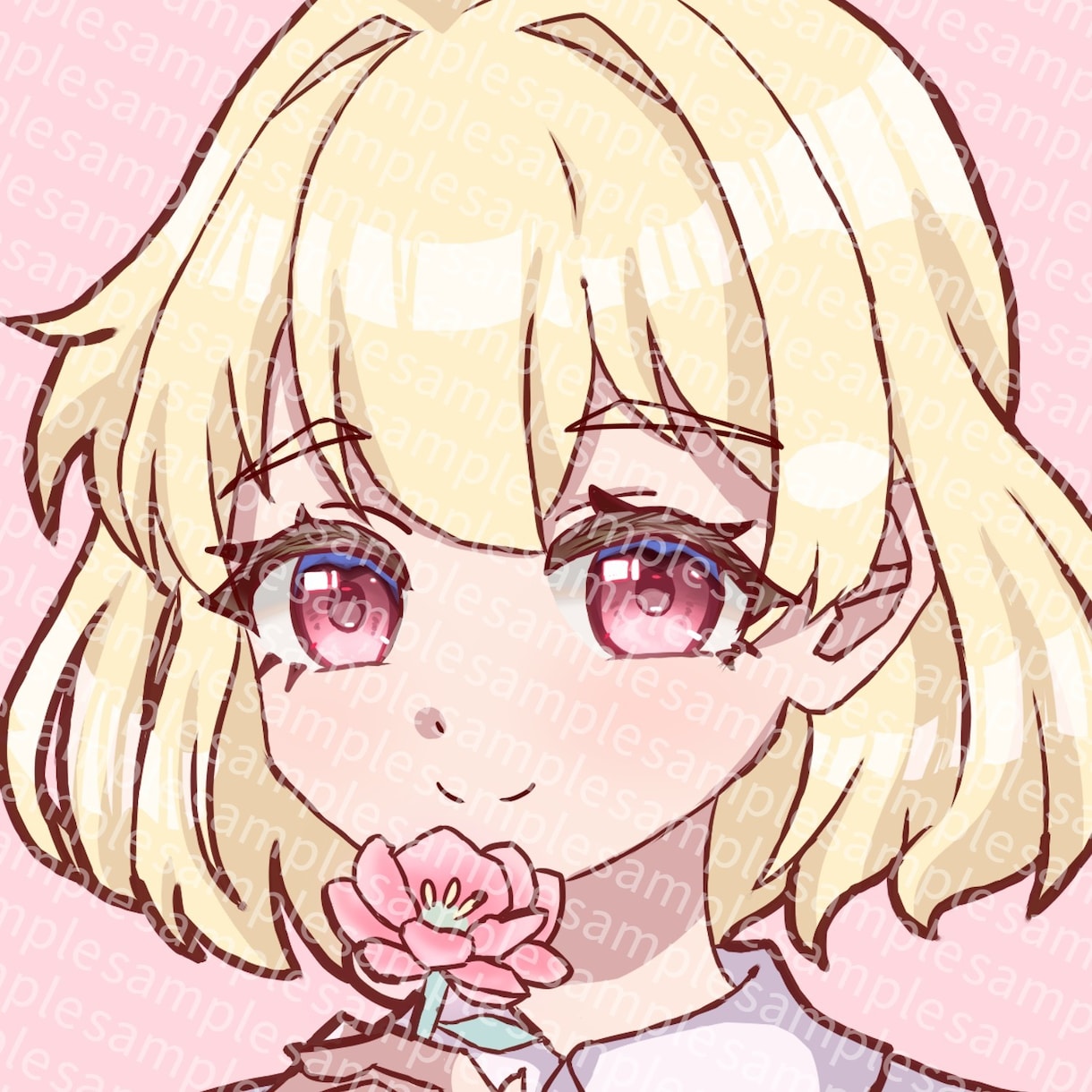 ツヤ感のあるアニメ系SNSアイコン作ります ちゅるんとした瞳のイラストで個性を演出！ イメージ1
