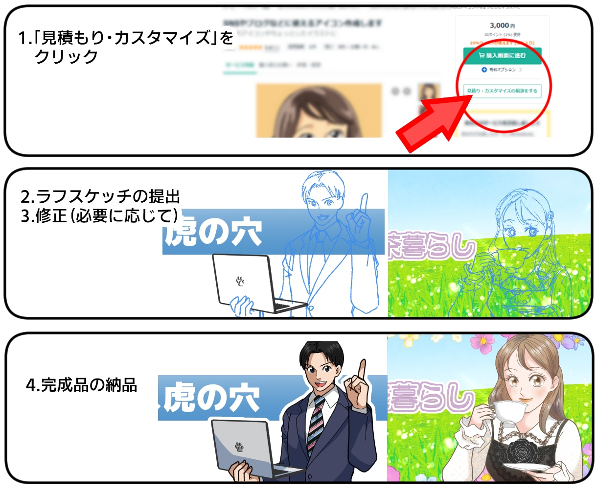 アイコン＆ヘッダーを描きます 各種SNSのアイコンやヘッダー画像をセットで制作 イメージ5