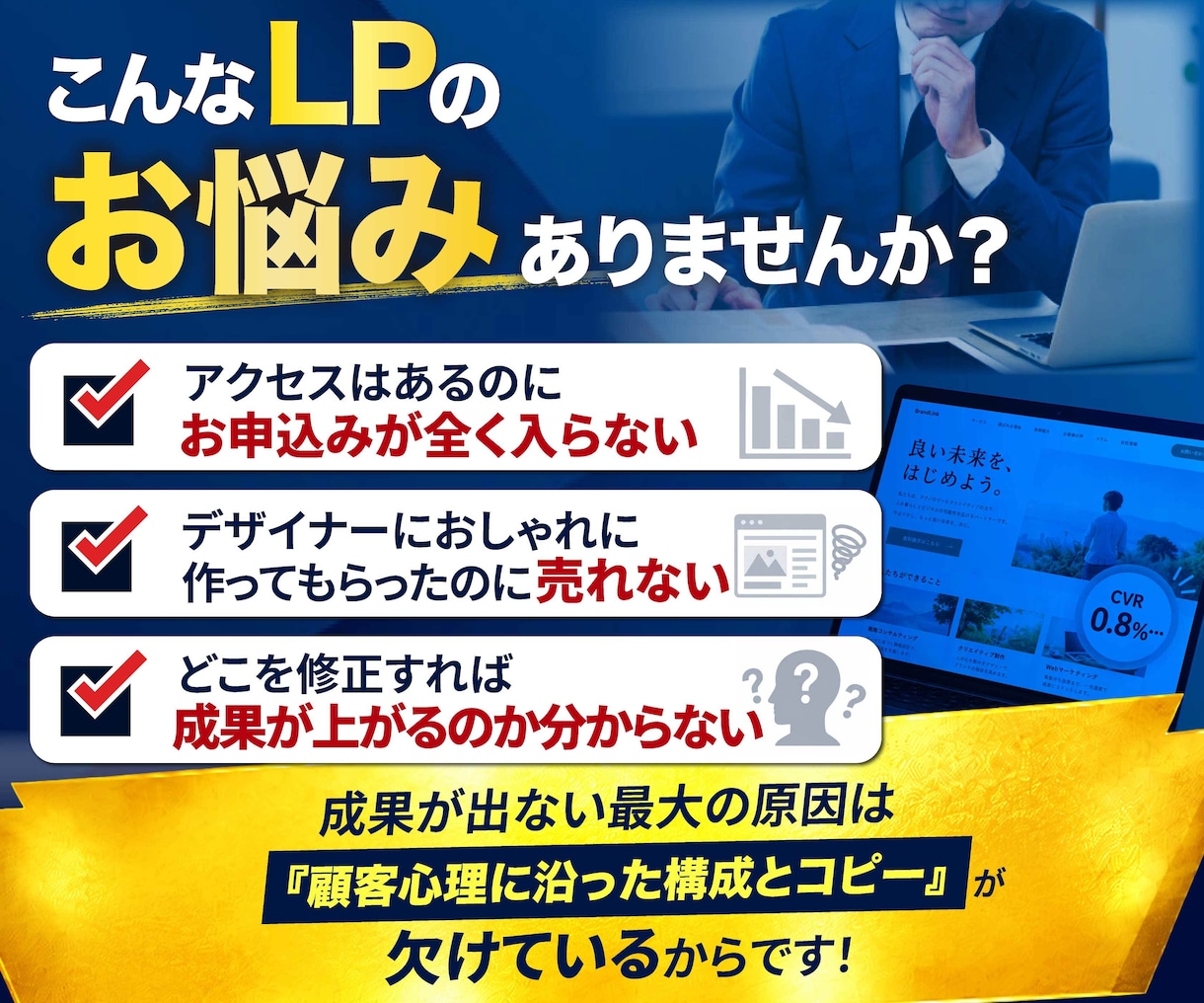 成約率を底上げするLP改善・診断カルテを作成します デザインだけで終わらせない｜心理と導線から成果を徹底解明 イメージ3