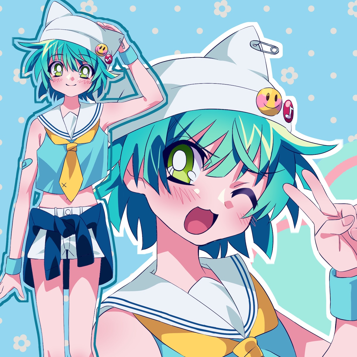 平成レトロな可愛いイラスト描きます アニメ塗りで懐かしさのある絵柄！ イメージ1